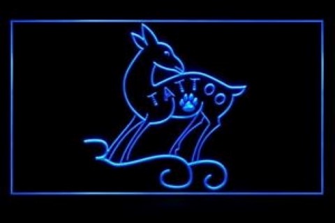 Tattoo Piercing Deer Body Art LED Neon Sign